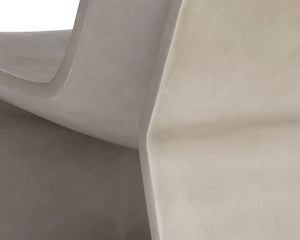 Sunpan Odyssey Lounge Chair - Sculptural Concrete Design for Modern Indoor and Covered Outdoor Spaces Grey