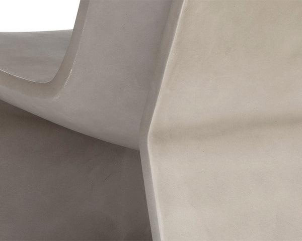 Sunpan Odyssey Lounge Chair - Sculptural Concrete Design for Modern Indoor and Covered Outdoor Spaces Grey