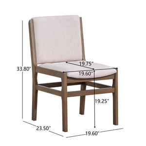 English Elm Christopher Knight Home® - Dining Chair Contemporary Upholstered Rubberwood Frame Set of 2 with Clean Lines and Cozy Seats () Walnut N771P347927W