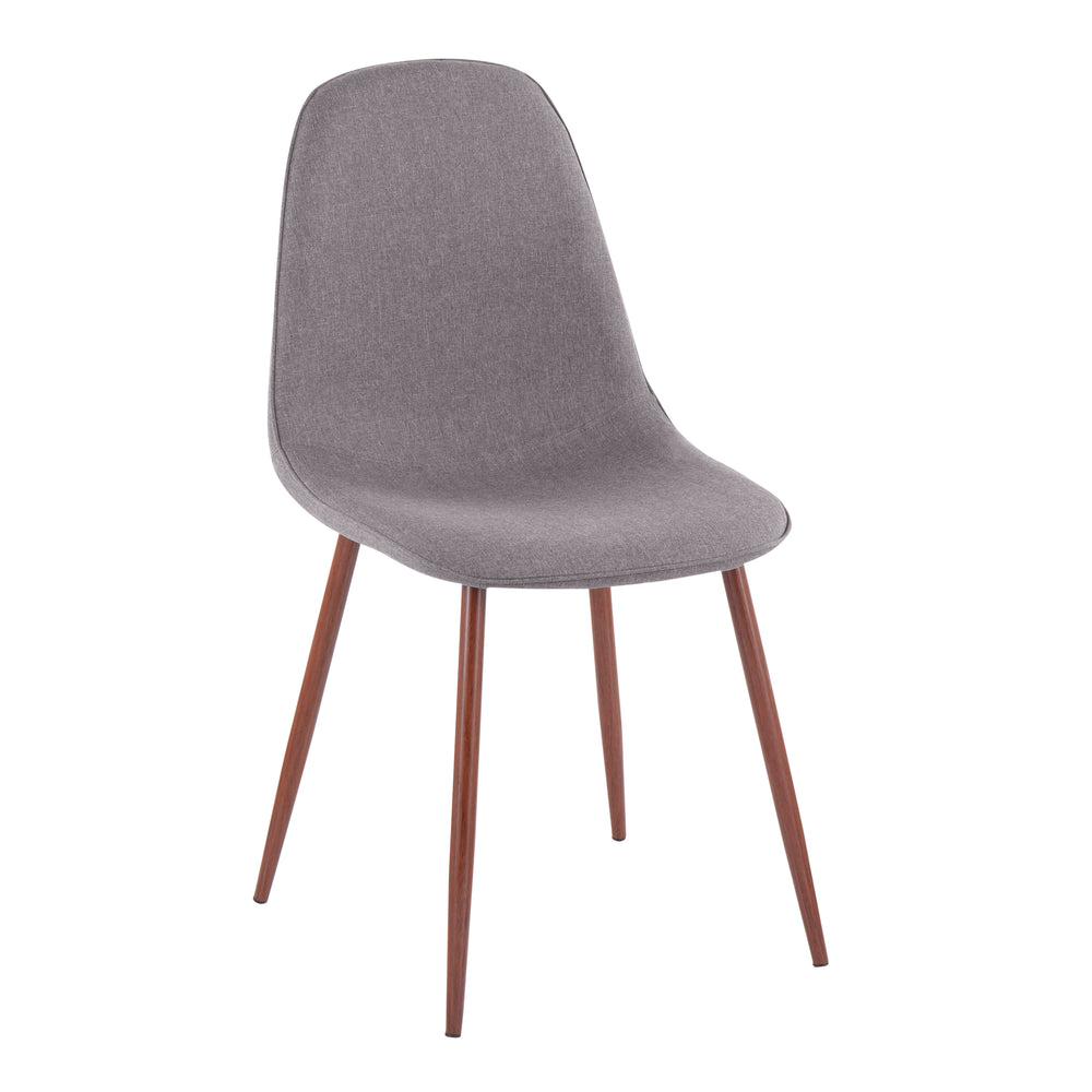 English Elm Contemporary Walnut Leg Steel Frame Dining Side Chairs with Padded Upholstered Seats B202P223635
