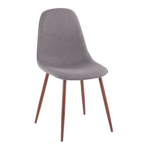 English Elm Contemporary Walnut Leg Steel Frame Dining Side Chairs with Padded Upholstered Seats B202P223635