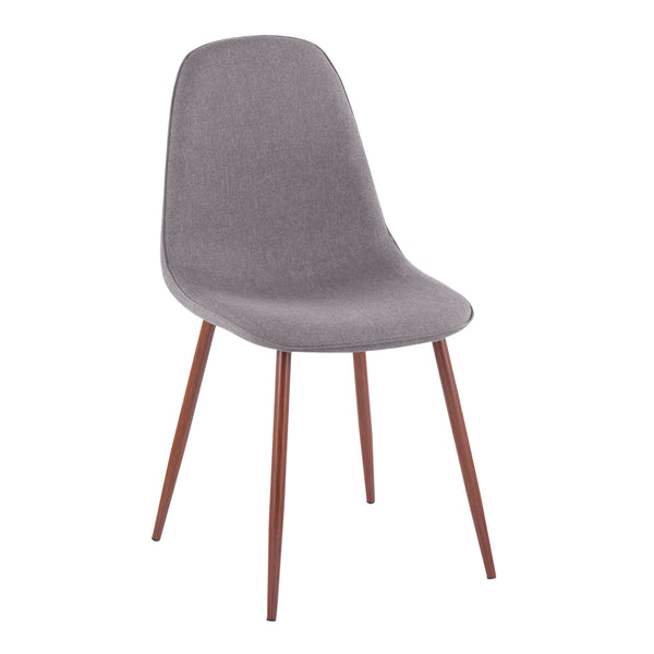 English Elm Contemporary Walnut Leg Steel Frame Dining Side Chairs with Padded Upholstered Seats B202P223635
