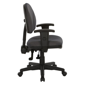 OSP Home Furnishings Sculptured Ergonomic Office Chair with Lumbar Support and Greenguard Certified Padding Shale 8180-295