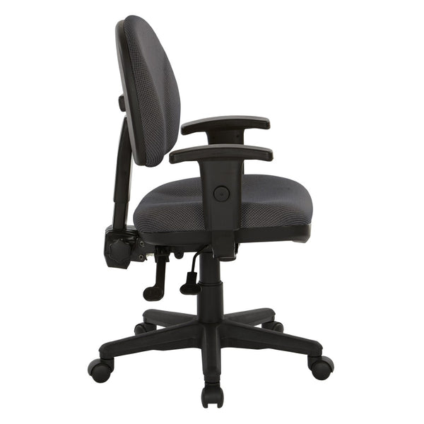 OSP Home Furnishings Sculptured Ergonomic Office Chair with Lumbar Support and Greenguard Certified Padding Shale 8180-295