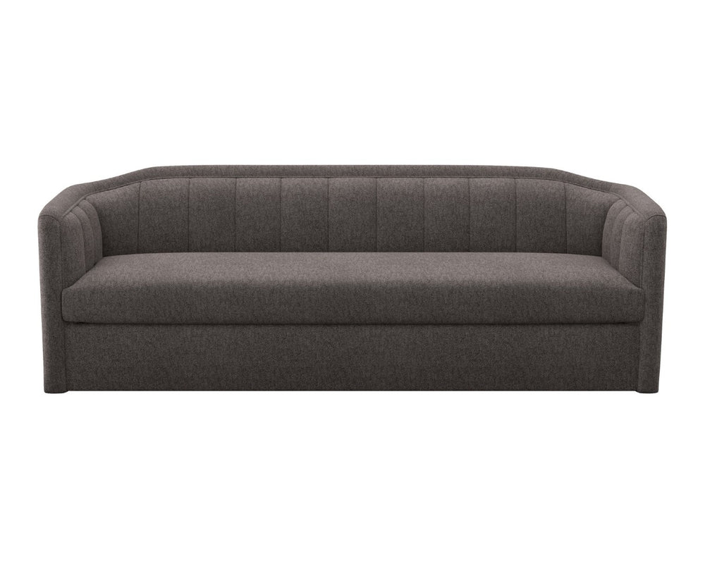 Sunpan BIRRIT Sofa - Contemporary Alaska Hedgehog Brown Couch with Durable Performance Fabric & Tufted Detail 110707