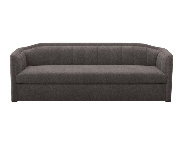Sunpan BIRRIT Sofa - Contemporary Alaska Hedgehog Brown Couch with Durable Performance Fabric & Tufted Detail 110707