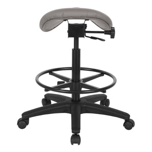 OSP Home Furnishings Backless Saddle Stool Ergonomic Pneumatic Height Adjustable Office Studio Task Seating Dillon Stratus ST205-R103