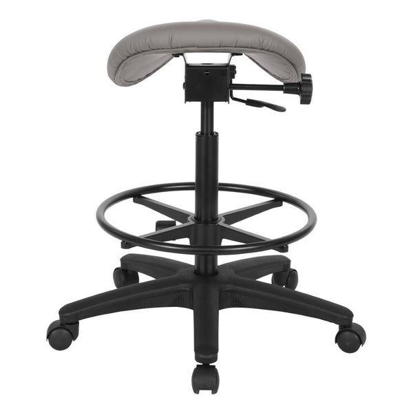 OSP Home Furnishings Backless Saddle Stool Ergonomic Pneumatic Height Adjustable Office Studio Task Seating Dillon Stratus ST205-R103