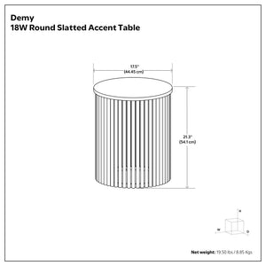 English Elm Demy Solid Mango Wood Accent Table with Reeded Base for Modern Living Spaces B136P420280