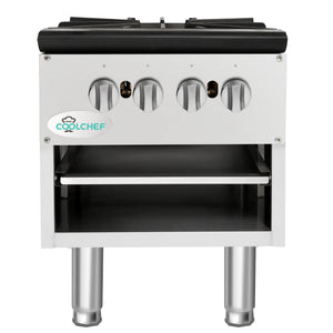 English Elm 160,000 Btu Dual Burner Commercial Gas Stock Pot Range for Professional Kitchens W3629P462151