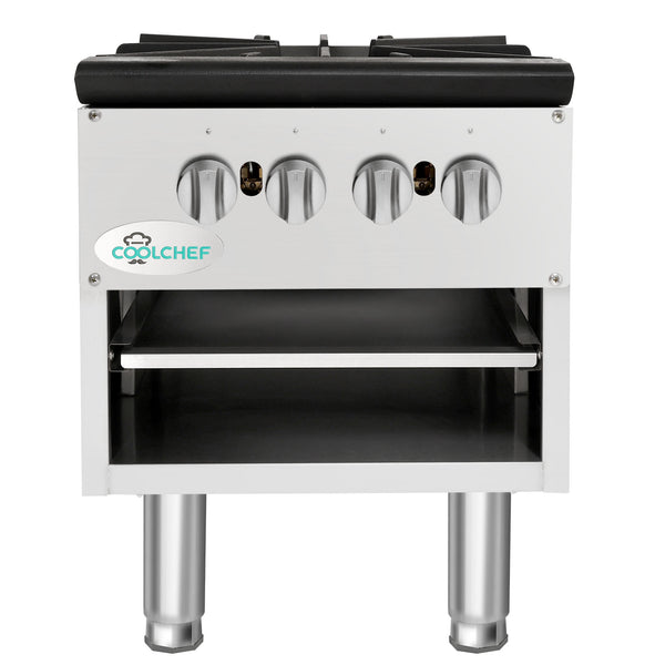 English Elm 160,000 Btu Dual Burner Commercial Gas Stock Pot Range for Professional Kitchens W3629P462151