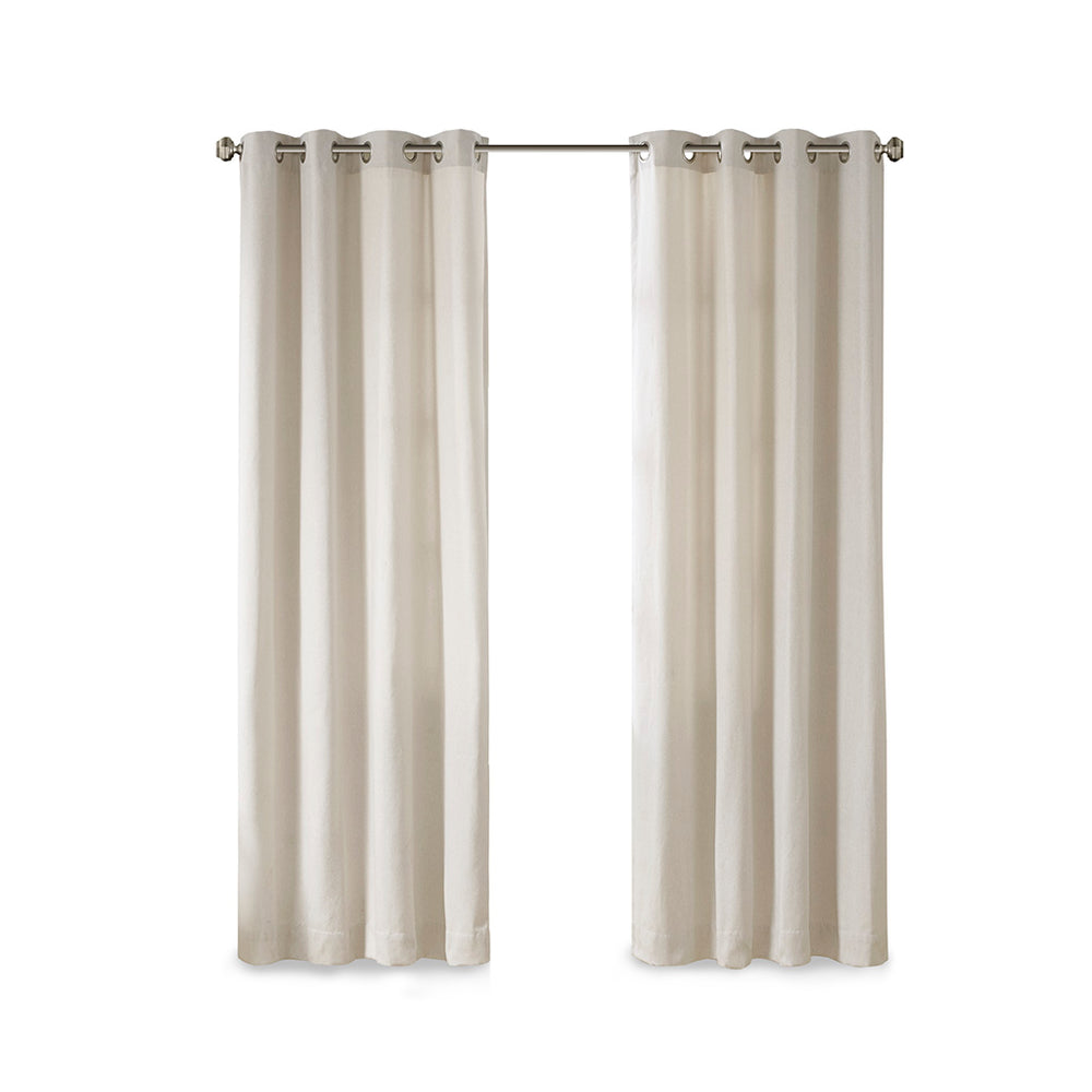 JLA Home Madison Park - Solid Piece Dyed Grommet Top Curtain Panel with Heathered Texture, Lightweight Drapey Warmth 63 L x 50 W x 0.13H MP40-6750