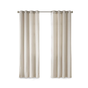 JLA Home Madison Park - Solid Piece Dyed Grommet Top Curtain Panel with Heathered Texture, Lightweight Drapey Warmth 63 L x 50 W x 0.13H MP40-6750