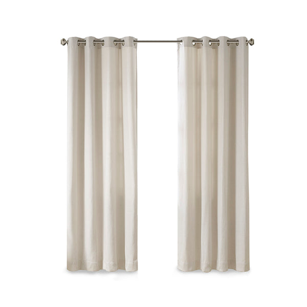 JLA Home Madison Park - Solid Piece Dyed Grommet Top Curtain Panel with Heathered Texture, Lightweight Drapey Warmth 63 L x 50 W x 0.13H MP40-6750
