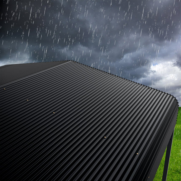 English Elm 12x20ft Steel Peak Roof Carport Heavy Duty Outdoor Shelter for Trucks Boats and Events W1820S00013
