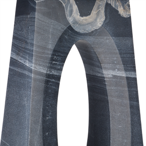 Demi Black Console Table – Elegant Bheslana Marble Accent with Unique Veining & Modern Design