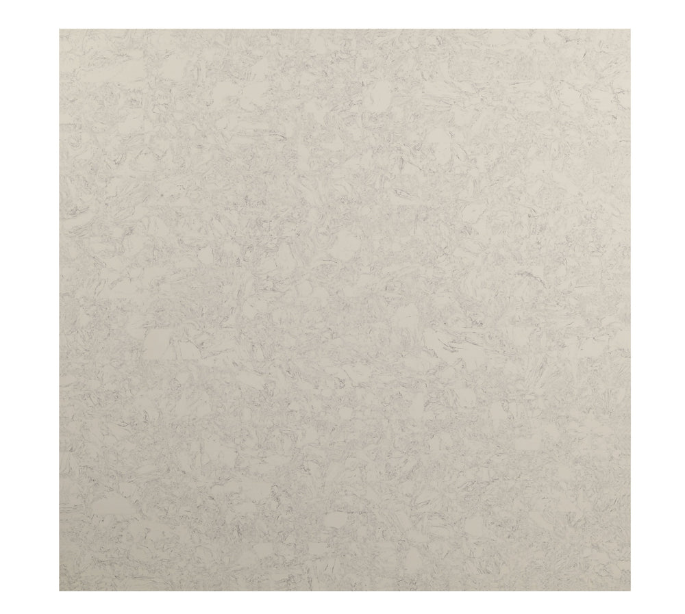 English Elm NolanWhite Real White Marble Top Round Dining Table with 50mm Thick Top & Salvage Dark Oak Pedestal B2726S00212