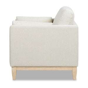 English Elm Jennifer Taylor Home - Knox 36" Modern Farmhouse Arm Chair with Feather-Down Foam, Removable Covers, Flax White Linen B2719P353144