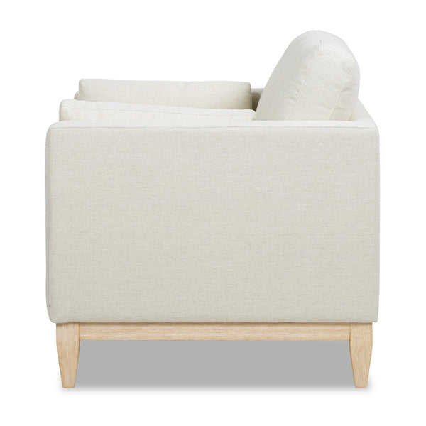 English Elm Jennifer Taylor Home - Knox 36" Modern Farmhouse Arm Chair with Feather-Down Foam, Removable Covers, Flax White Linen B2719P353144