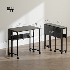 English Elm File Cabinet Two Drawer Locking Matte Black Home Office Organizer with Printer Stand Top T3971P411202