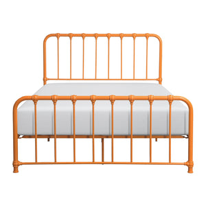 English Elm Metal Bed Bethany Queen Platform with Curved Headboard and Timeless Accent Joints for Stylish Rooms Orange 67.75 L x 38.25 W x 4.5 H B011P265602