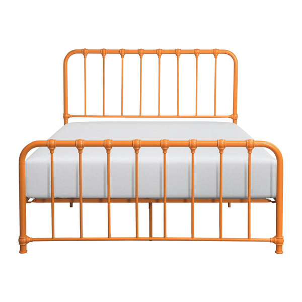 English Elm Metal Bed Bethany Queen Platform with Curved Headboard and Timeless Accent Joints for Stylish Rooms Orange 67.75 L x 38.25 W x 4.5 H B011P265602