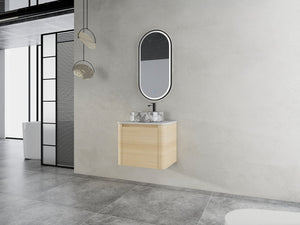 English Elm 24'' Wall-Mounted Bathroom Vanity With Ceramic Vessel Sink & Soft-Close Door For Small Spaces W999S00460