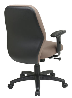 OSP Home Furnishings Mid Back Ergonomic Manager Chair with Synchro Tilt Lumbar Support and Padded Arms Taupe 3121-232