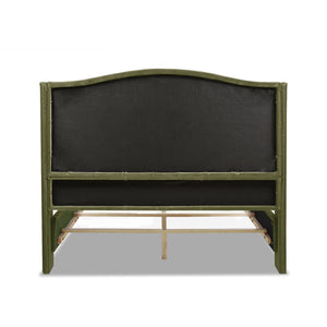 English Elm Jennifer Taylor Home - Marcella Upholstered Shelter Headboard Bed Set - Queen Size In Olive Green Velvet For Luxe Comfort B2719P238221