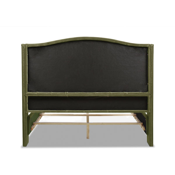 English Elm Jennifer Taylor Home - Marcella Upholstered Shelter Headboard Bed Set - Queen Size In Olive Green Velvet For Luxe Comfort B2719P238221