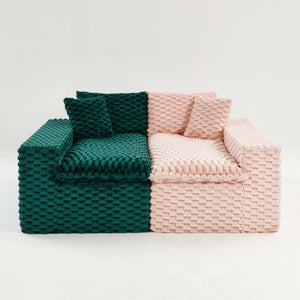 English Elm Luxury Color-Block Turtle Velvet Sofa – Versatile Modular Design For Cozy Living Room Comfort & Style W3371S00049