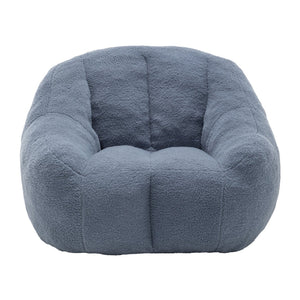 English Elm Bean Bag Chair Oversized Faux Fur Memory Foam Lounge Seat for Dorm or Living Room Light Blue W2200P302144