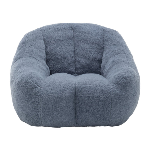English Elm Bean Bag Chair Oversized Faux Fur Memory Foam Lounge Seat for Dorm or Living Room Light Blue W2200P302144