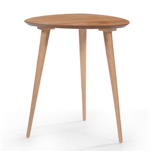 English Elm End Table Solid Rubberwood Egg Shaped Top Mid Century Modern Style for Living Room N771P221039K