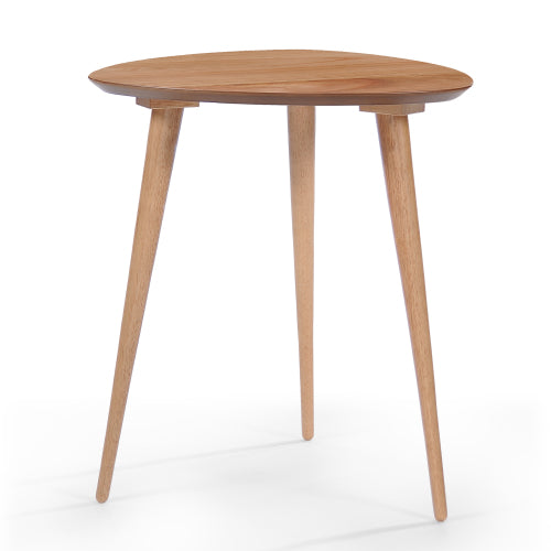 English Elm End Table Solid Rubberwood Egg Shaped Top Mid Century Modern Style for Living Room N771P221039K