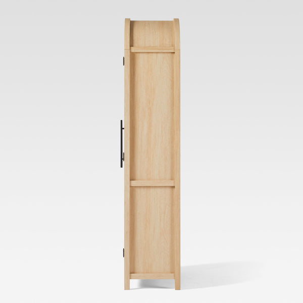 Chantelle Modern Arched Bookcase with Glass Doors Coastal Oak WECHA41OS3CO0 Walker Edison