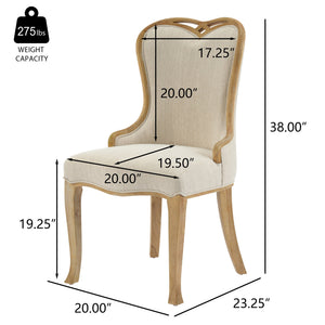 English Elm Christopher Knight Home® - Heart-Back Wingback Dining Chairs Set Of 4 - Elegant Upholstered Comfort With Natural Wood Legs N768P283429N_4