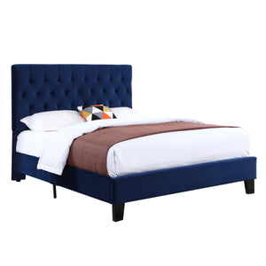 English Elm Gray Camelback Upholstered California King Bed with Nailhead Trim for Master Suite B361P497720