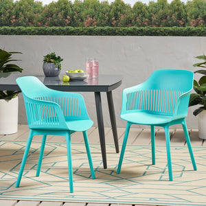 English Elm Christopher Knight Home® - DAHLIA Weather-Resistant Outdoor Chair with Durable Polypropylene Frame, Modern Minimalist Design Teal 26.7 L x 23.7 W x 22.2 H 68374.00T