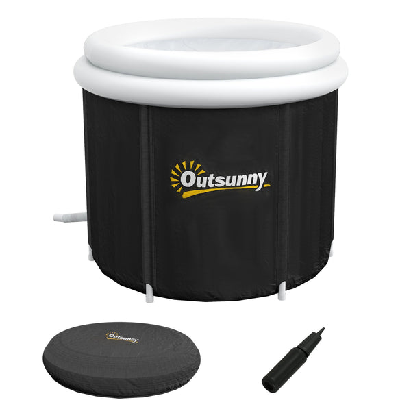English Elm Outsunny 79G Portable Ice Bath Tub with Thermo & Inflatable Covers, Carry Bag, Fast Drain Valve W2225P200853