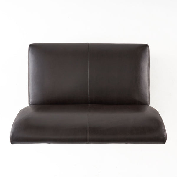 English Elm Love Seat Pu Leather Compact Loveseat with Tapered Rubberwood Legs for Apartments N771P262600W