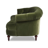 English Elm La Rosa Victorian Chesterfield Tufted Sofa, Olive Green Performance Velvet