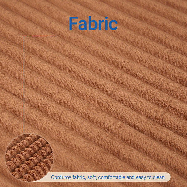 English Elm Loveseat Sofa Bed - Stylish Corduroy 2-In-1 Convertible Design With Memory Foam & Steel Frame, Orange W2959P379138