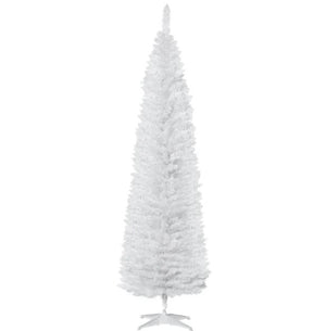 English Elm Snow Flocked Pink Pencil Artificial Christmas Tree for Entryway or Bedroom Corner T3971P419335