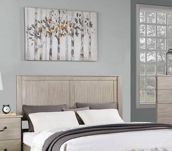English Elm Rustic California King Bed Pine Frame Two Panel Headboard Antique Silver Hardware B011S02102
