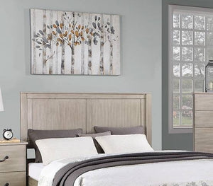 English Elm Rustic Eastern King Bed with Two Panel Headboard in Antique Silver Farmhouse Finish B011S02101