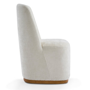 English Elm Indoor Upholstered Chenille Dining Chairs Set of 2 with High Back Rubberwood Base N779P370771B