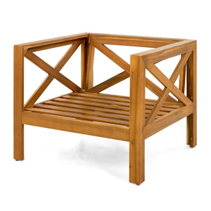 English Elm Christopher Knight Home® - Outdoor Acacia Wood Club Chairs Set Of 2 – Stylish Teak Finish & Water-Resistant Cushions For Comfort N770P264304G