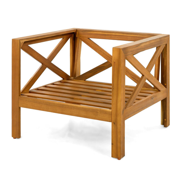 English Elm Christopher Knight Home® - Patio Conversation Set - Stylish Acacia Wood Chairs With Dark Grey Cushions & Foldable Side Table N770P264304G_N770P261552T