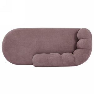 English Elm 80" Curved Sofa Scalloped Bubble Back Polyester Upholstered Modern Living Room Seating Ash Purple N771P397555I